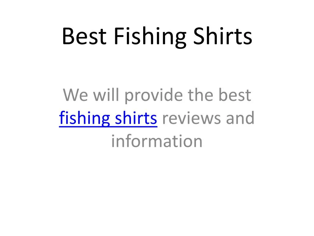 best fishing shirts