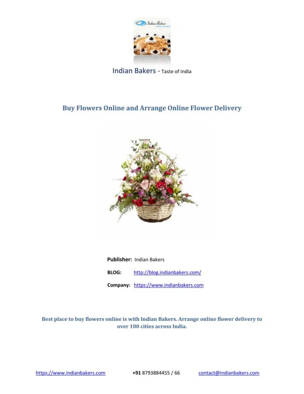 Buy Flowers Online and Arrange Online Flower Delivery