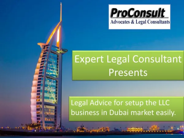 Legal Advisor - Establish Legal Business in Dubai