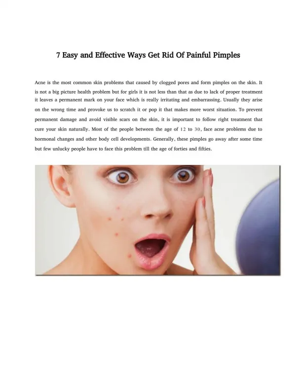 7 Easy and Effective Ways Get Rid Of Painful Pimples
