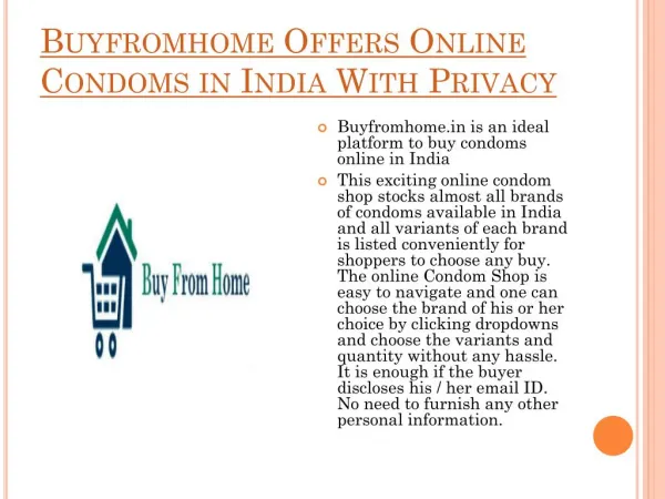 Buy Condoms Online in India With Privacy