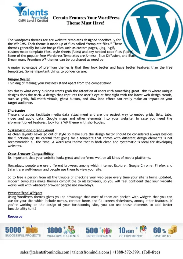 Certain Features Your WordPress Theme Must Have!