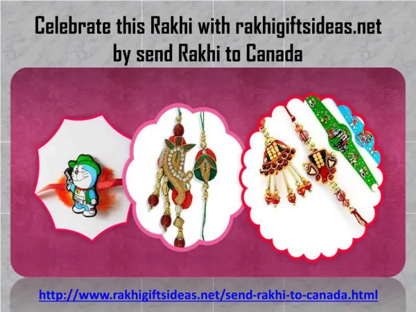 Buy and Send Rakhi to canada via rakhigiftsideas.net