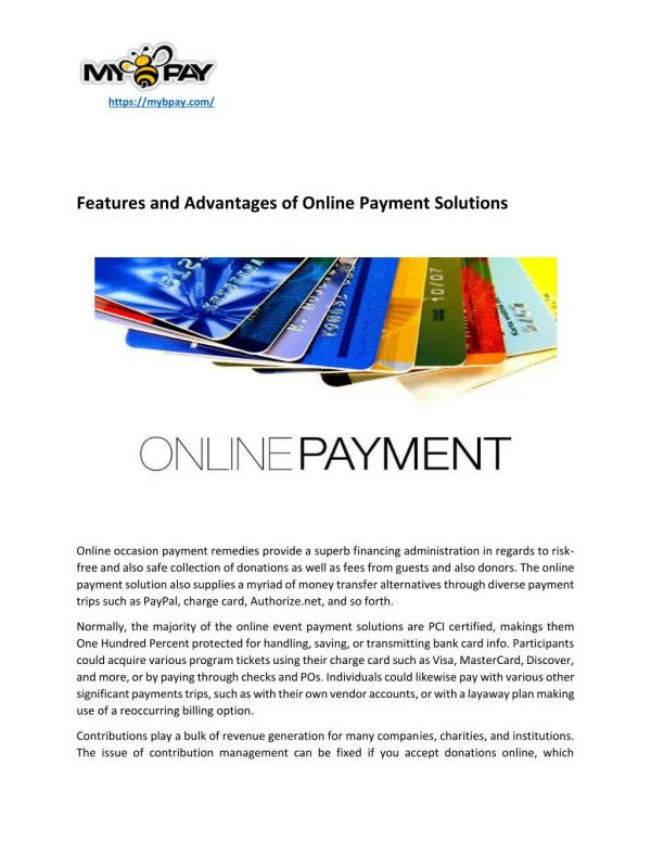 Features and Advantages of Online Payment Solutions