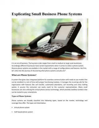 Explicating Small Business Phone Systems - slide 1