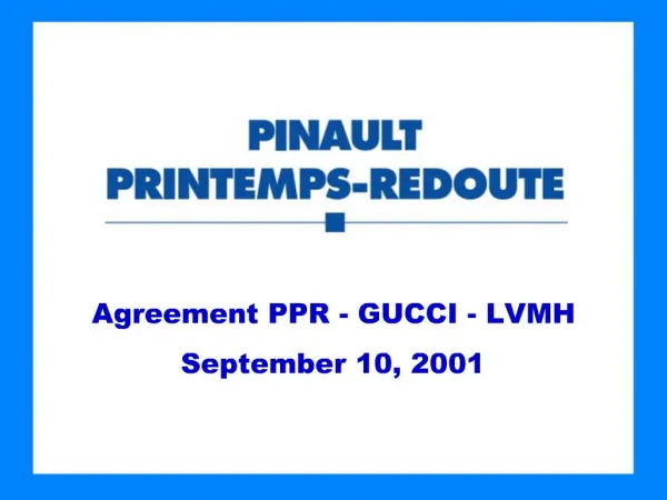 Agreement PPR - GUCCI - LVMH September 10, 2001