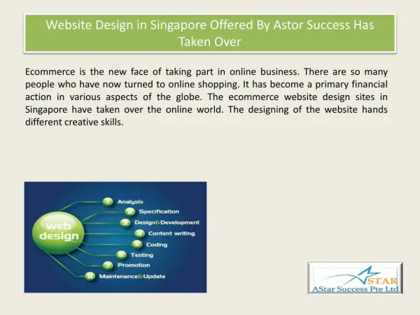 Website Design in Singapore Offered By Astor Success Has Taken Over