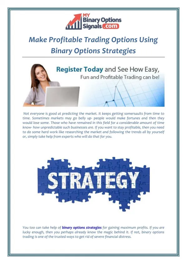 Make Profitable Trading Options Using Binary Options Strategies