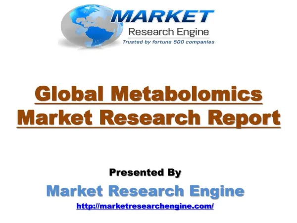 Metabolomics Market will cross USD 2.0 Billion in the given Forecasted Period by 2024 - by Market Research Engine