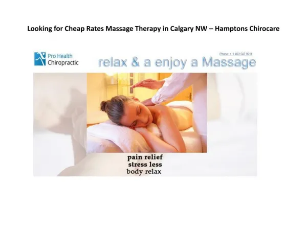 Looking for Cheap Rates Massage Therapy in Calgary NW – Hamptons Chirocare