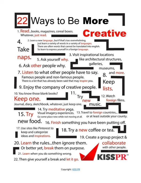 22 Ways to Be More Creative