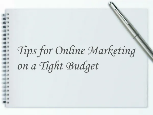 Tips for Online Marketing on a Tight Budget