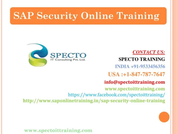 sap security best online training education institute-spectotrainings