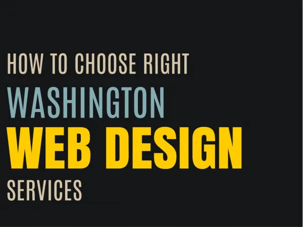 How to Choose Right Washington Web Design Services?