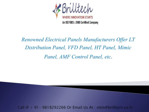 VFD Panel Manufacturers | Exporters India