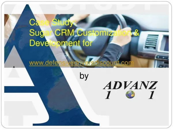 Case Study on Sugar CRM Customization by Advanz101