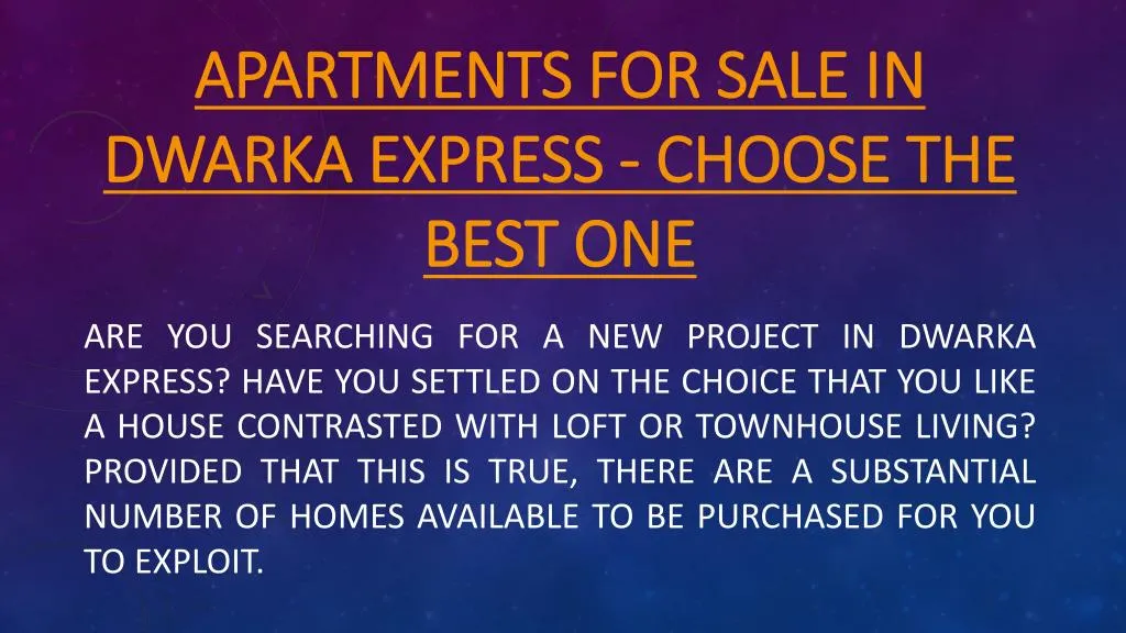 apartments for sale in dwarka express choose the best one