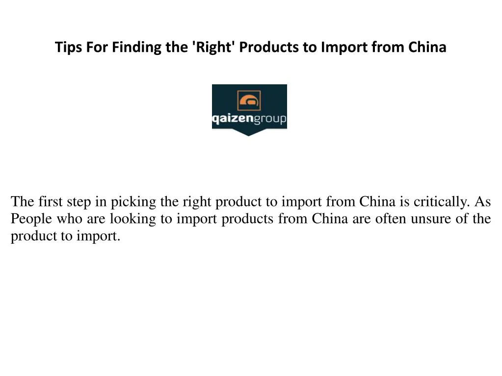 tips for finding the right products to import from china