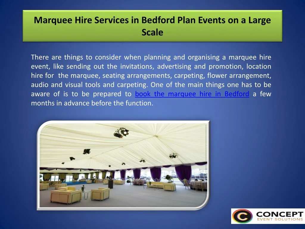 marquee hire services in bedford plan events on a large scale
