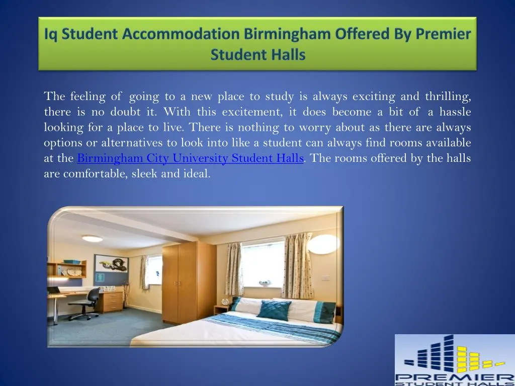 iq student accommodation birmingham offered by premier student halls
