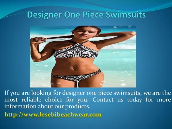 Designer One Piece Swimsuits