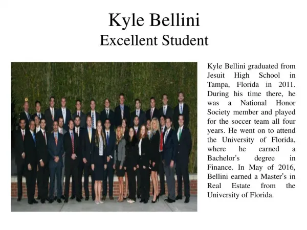 Kyle Bellini - Excellent Student