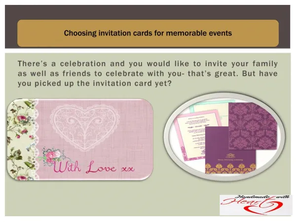 Choosing invitation cards for memorable events