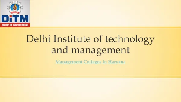Best Management Colleges in Haryana