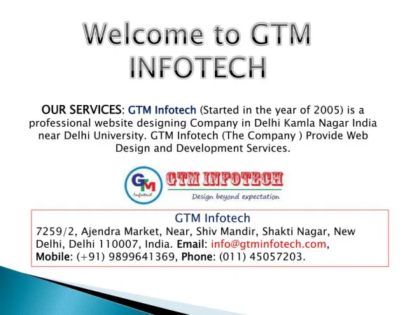 website designing in Delhi - gtminfotech.com