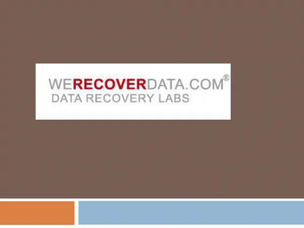 Data Recovery WeRecoverData