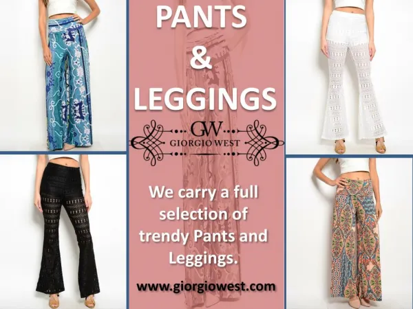 Shop Online Womens Pants, Leggings & Plazzo | Trendy Women's Clothing | Giorgio West