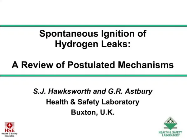Spontaneous Ignition of Hydrogen Leaks: A Review of Postulated Mechanisms