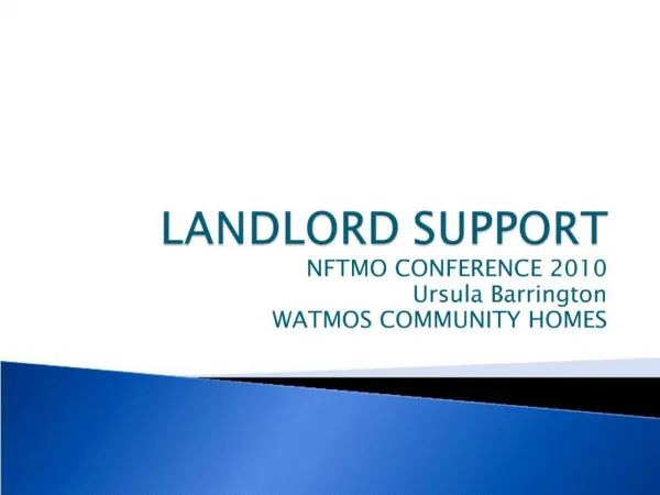 LANDLORD SUPPORT