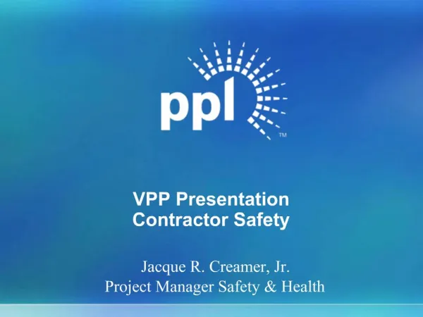 VPP Presentation Contractor Safety