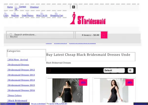 Buy Latest Cheap Black Bridesmaid Dresses