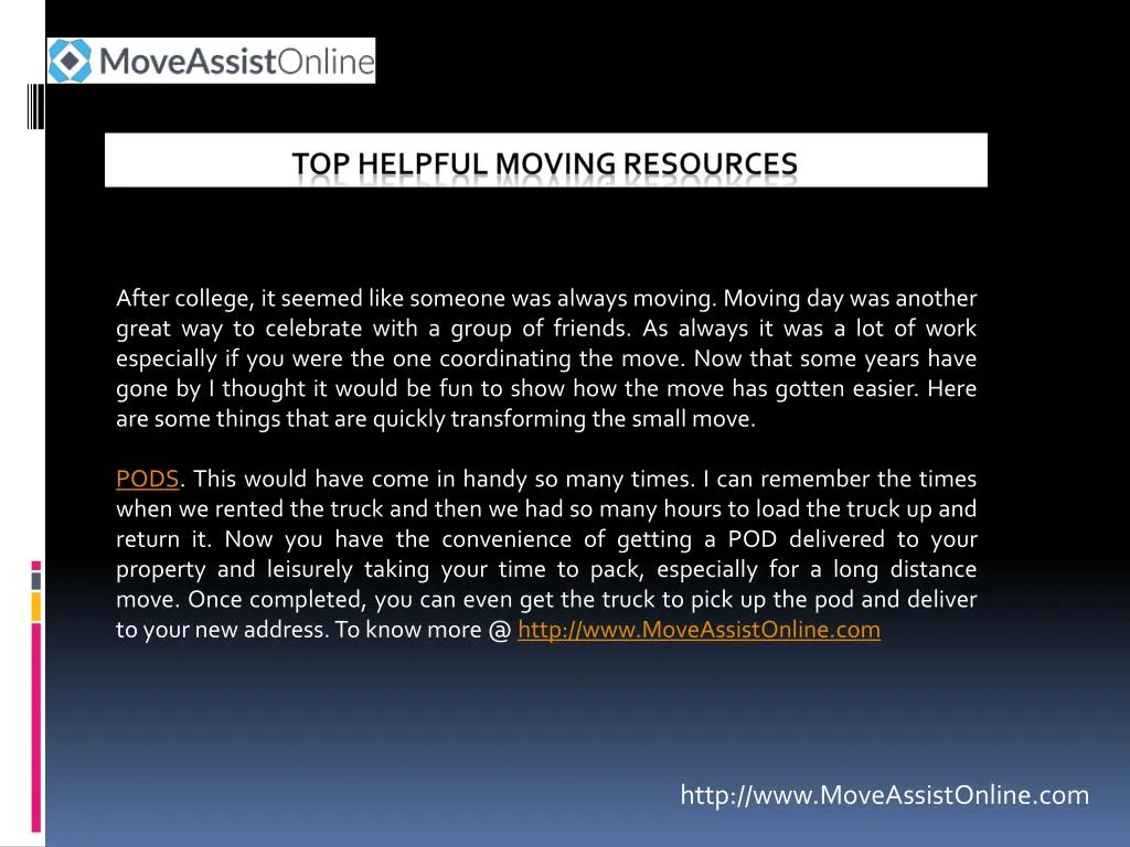 top helpful moving resources