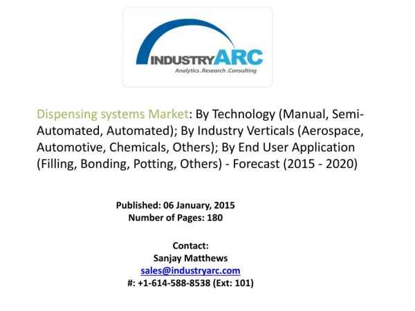 Dispensing Systems Market Analysis - Forecast to 2020