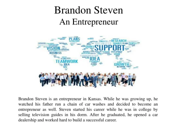 Brandon Steven An Entrepreneur