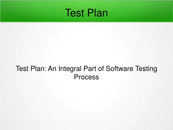 Test Plan: An Integral Part of Software Testing Process Tutorial