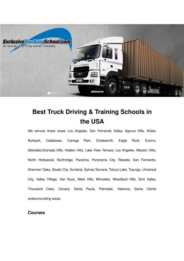 Best Truck Driving & Training Schools in the USA