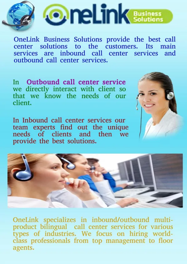 Outbound Call Center Services By One Link Solutions