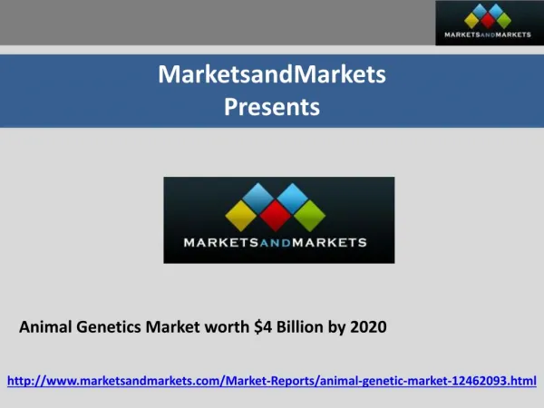 Animal Genetics Market worth $4 Billion by 2020