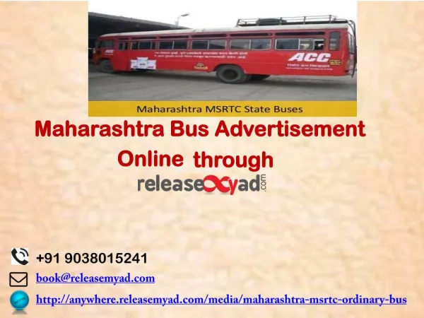 Maharashtra Bus Advertisement Booking online through releaseMyAd