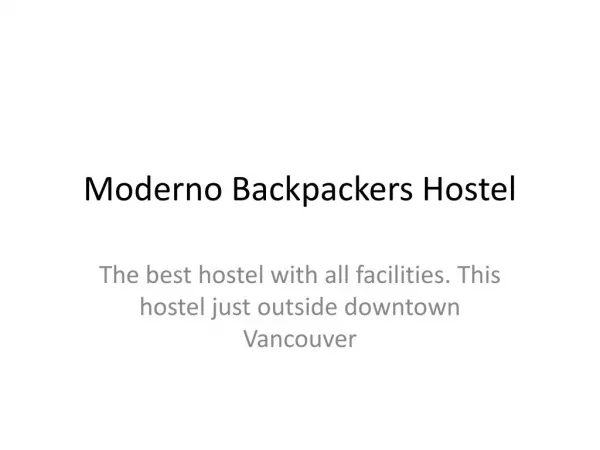 Moderno Backpackers Hostel