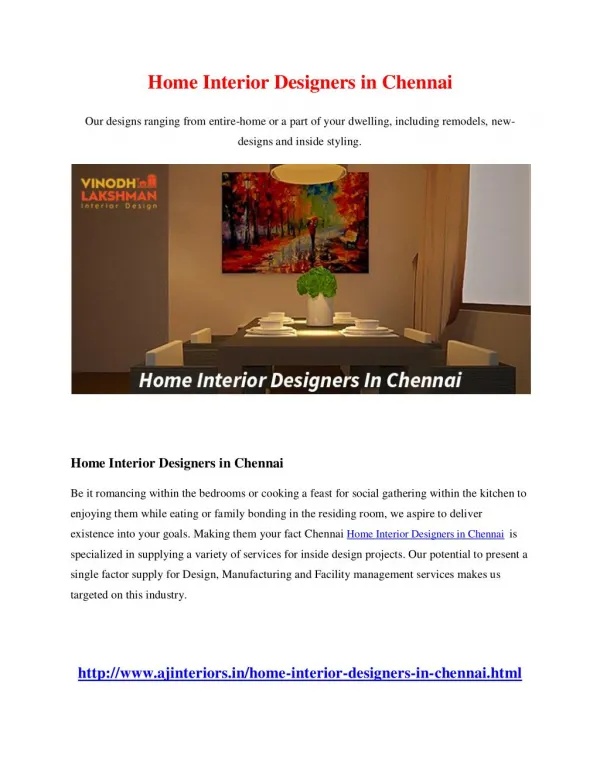 Home Interior Designers in Chennai