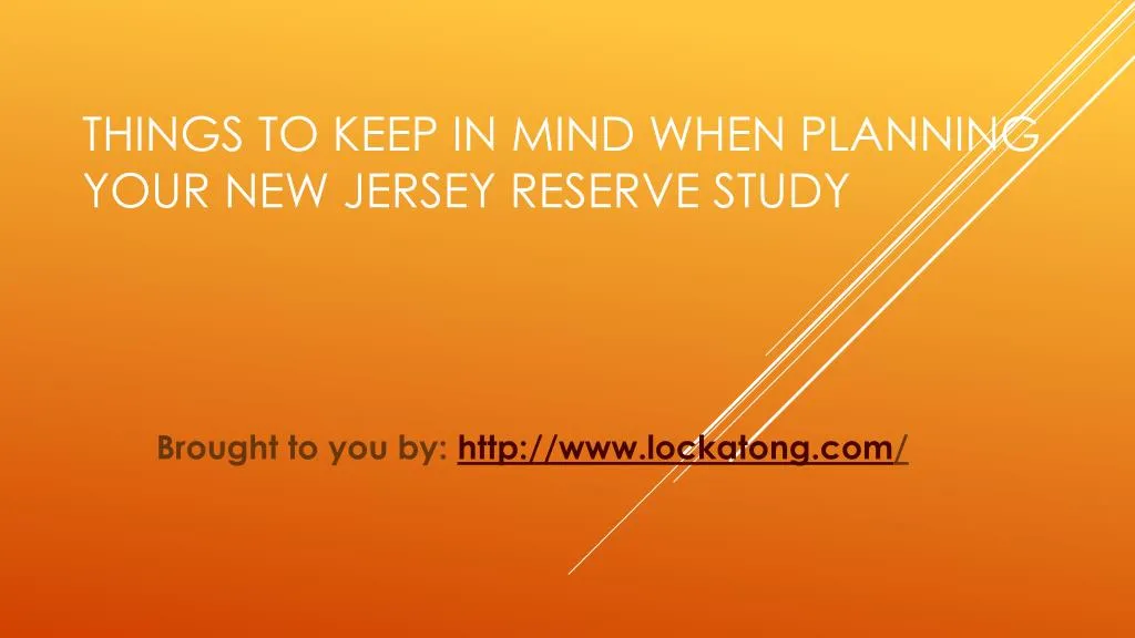 things to keep in mind when planning your new jersey reserve study