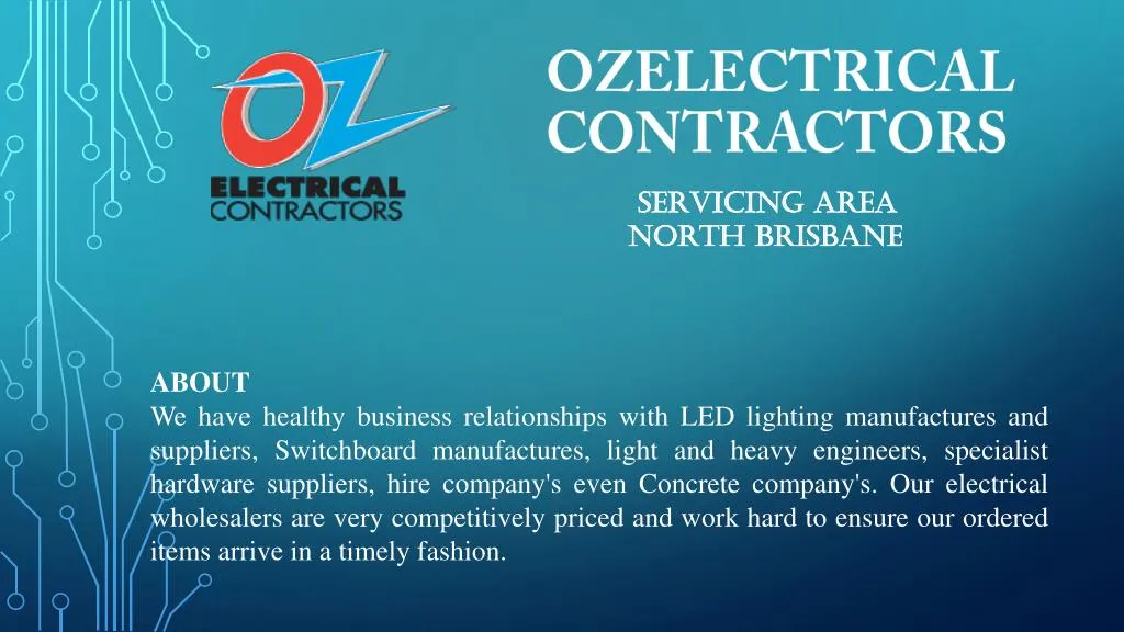 ozelectrical contractors