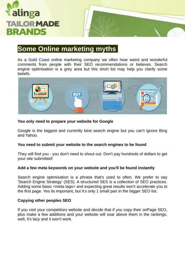 Online marketing myths businesses believe you?