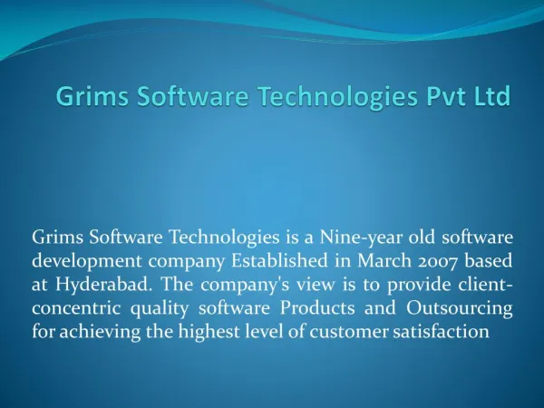 Grims Software Technologies Pvt Ltd