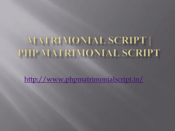 Matrimonial Script | PHP Matrimonial Script